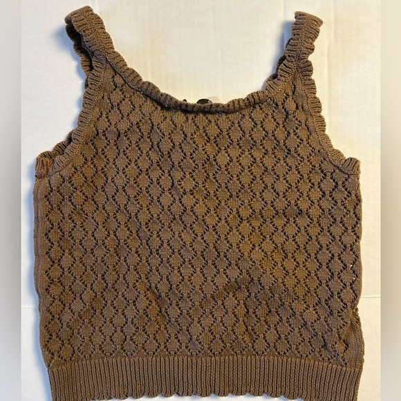 LOFT Chocolate Knit Button-Up Tank - Picture 2 of 5